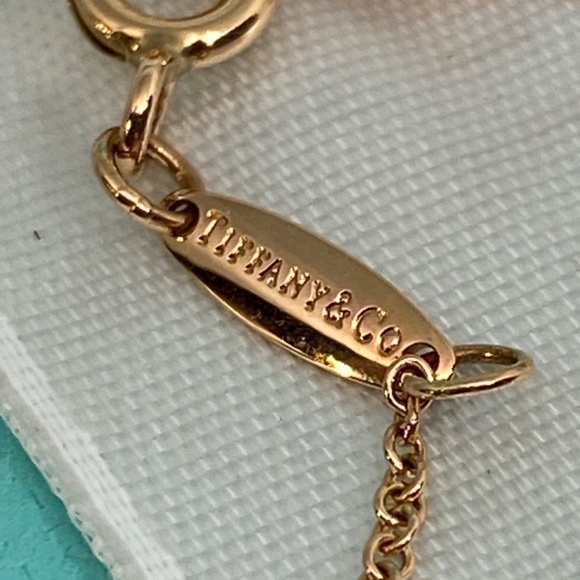 Tiffany & Co Elsa Peretti 18K Rose open Gold Heart Necklace 11mm MSRP$1450 - Picture 7 of 9
